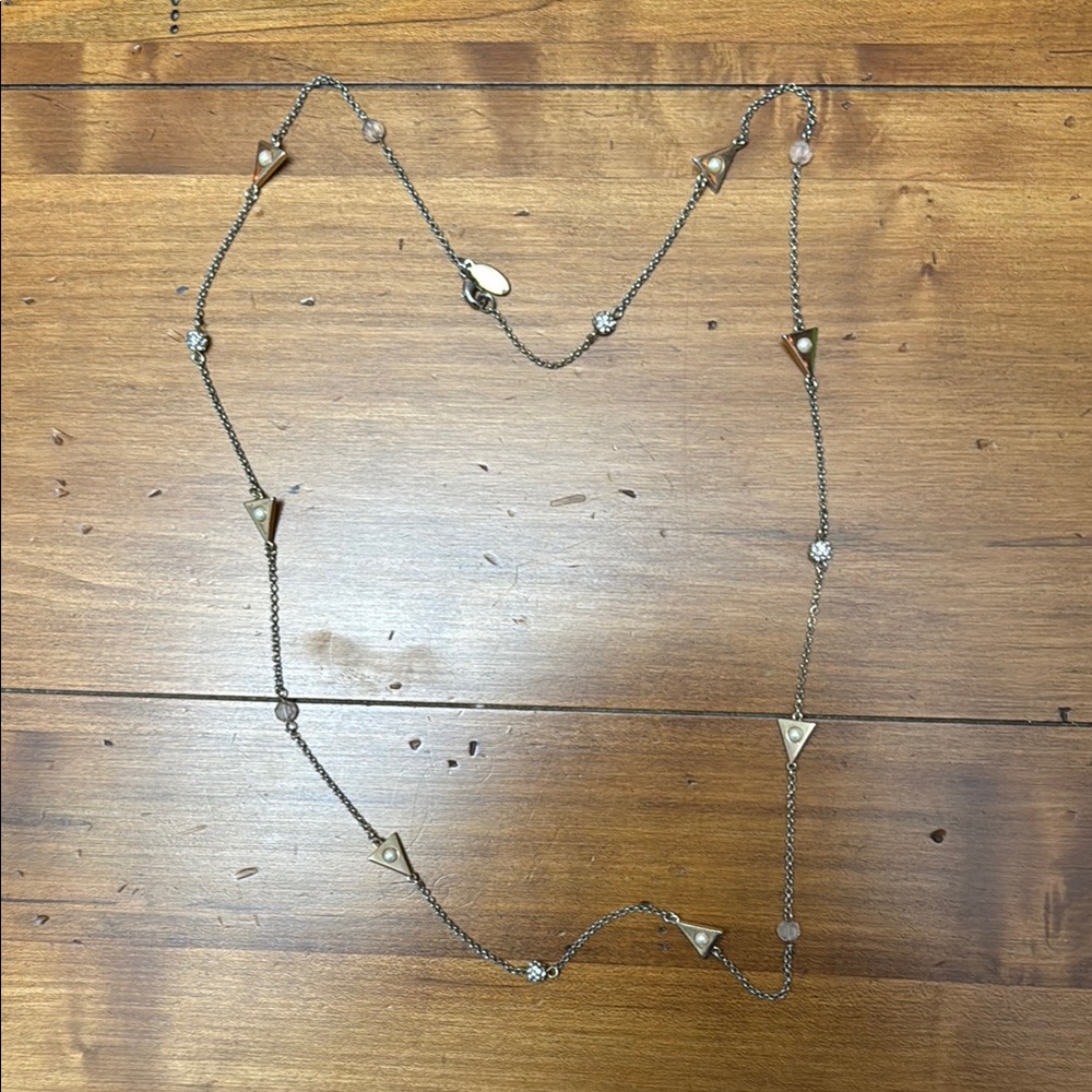 Elegant Silver and Gold Triangle Necklace